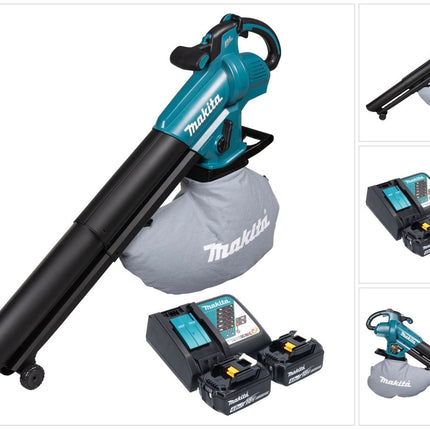 Makita DUB 187 RM2 Akku Laubbläser und Laubsauger 18 V Brushless + 2x Akku 4,0 Ah + Ladegerät
