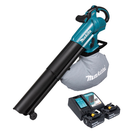 Makita DUB 187 RT2 Souffleur et aspirateur de feuilles sans fil 18 V Brushless + 2x batterie 5,0 Ah + chargeur