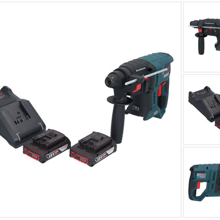 Bosch GBH 18V-21 Professional Akku Bohrhammer 18 V 2,0 J SDS plus Brushless + 2x Akku 2,0 Ah + Ladegerät