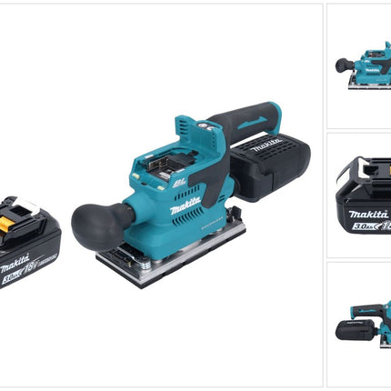 Makita DBO 382 F1 cordless orbital sander 18 V 93 x 185 mm brushless + 1x rechargeable battery 3.0 Ah - without charger