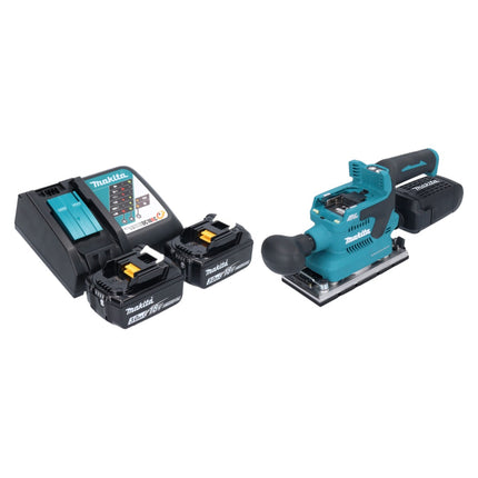 Makita DBO 382 RF cordless orbital sander 18 V 93 x 185 mm brushless + 2x rechargeable battery 3.0 Ah + charger