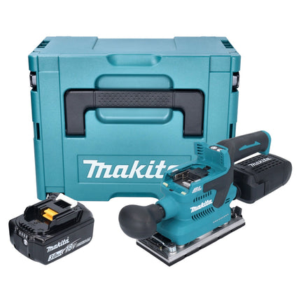 Makita DBO 382 F1J cordless orbital sander 18 V 93 x 185 mm brushless + 1x rechargeable battery 3.0 Ah + Makpac - without charger