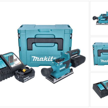 Makita DBO 382 RM1J Levigatrice orbitale a batteria 18 V 93 x 185 mm brushless + 1x batteria ricaricabile 4,0 Ah + caricabatterie + Makpac