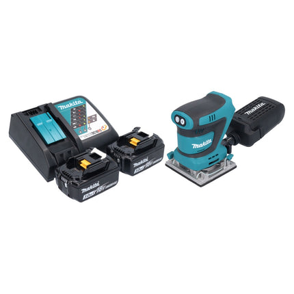 Levigatrice orbitale a batteria Makita DBO 484 RF 18 V 112 x 102 mm + 2x batteria 3,0 Ah + caricabatterie