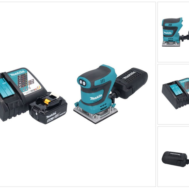 Levigatrice vibrante a batteria Makita DBO 484 RG1 18 V 112 x 102 mm + 1x batteria 6,0 Ah + caricabatterie