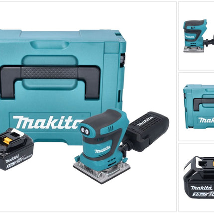 Makita DBO 484 F1J akumulatorowa szlifierka oscylacyjna 18 V 112 x 102 mm + 1x akumulator 3,0 Ah + Makpac - bez ładowarki