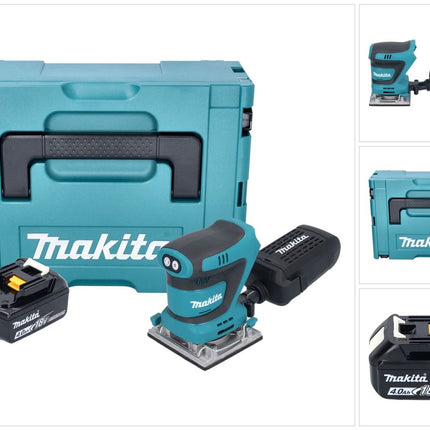 Makita DBO 484 M1J Ponceuse vibrante sans fil 18 V 112 x 102 mm + 1x batterie 4,0 Ah + Makpac - sans chargeur