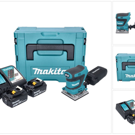 Makita DBO 484 RGJ ponceuse orbitale sans fil 18 V 112 x 102 mm + 2x batterie 6,0 Ah + chargeur + Makpac