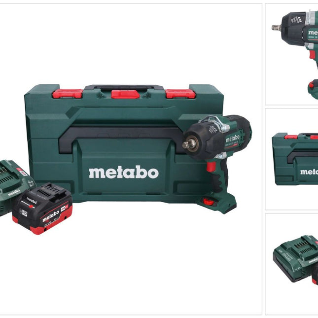 Metabo SSW 18 LTX 1450 BL avvitatore a impulsi a batteria 18 V 1450 Nm brushless + 1x batteria ricaricabile 5,5 Ah + caricatore + metaBOX