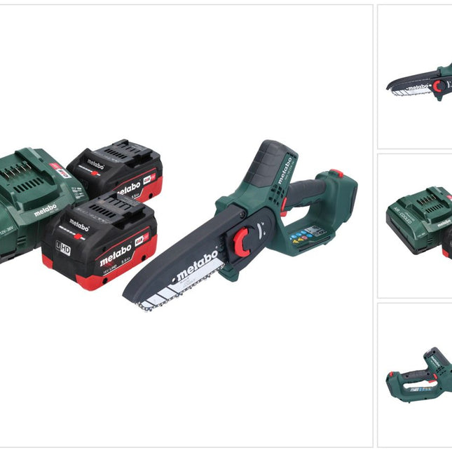 Metabo MS 18 LTX 15 podadora sin cable 18 V 15 cm 5 m/s + 2x batería recargable 5,5 Ah + cargador