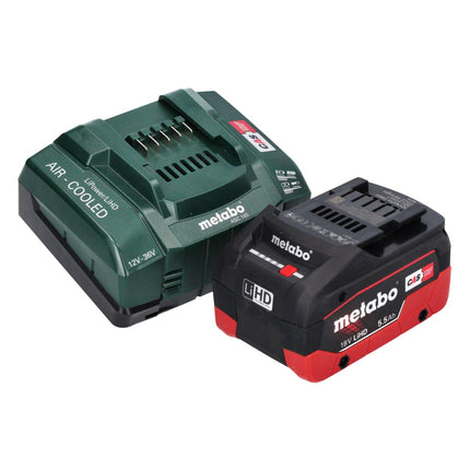 Metabo WVB 18 LTX BL 15-125 Quick Akku Winkelschleifer 18 V 125 mm Brushless + 1x Akku 5,5 Ah + Ladegerät + metaBOX