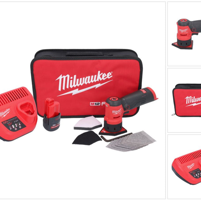 Milwaukee M12 FDSS-251B Akku Punktschleifer 12 V 88,8 x 63,5 mm + 1x Akku 2,5 Ah + Ladegerät
