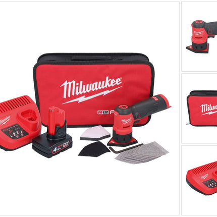 Milwaukee M12 FDSS-401B Akku Punktschleifer 12 V 88,8 x 63,5 mm + 1x Akku 4,0 Ah + Ladegerät