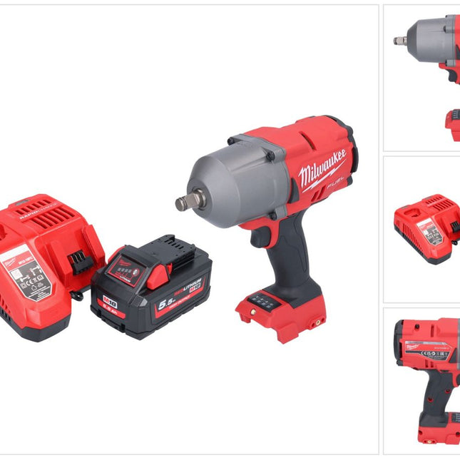 Clé à chocs sans fil Milwaukee M18 FHIWF12-551 18 V 1356 Nm 1/2" brushless + 1x batterie 5,5 Ah + chargeur