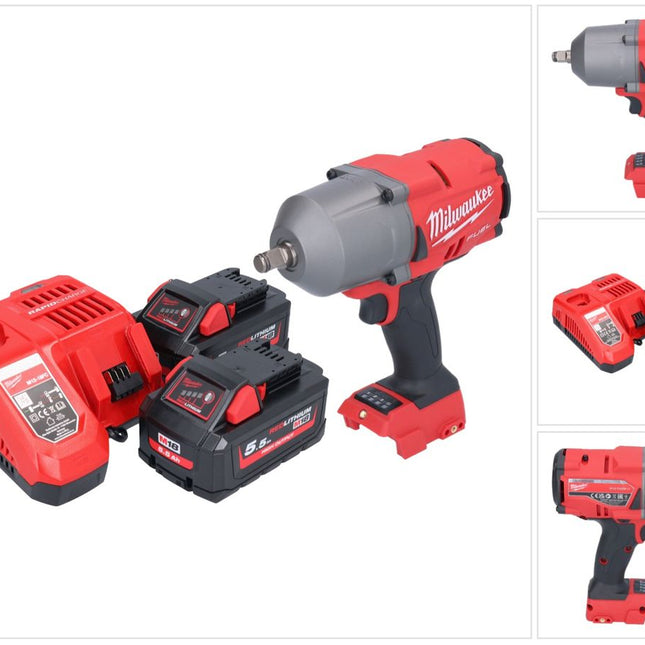 Clé à chocs sans fil Milwaukee M18 FHIWF12-552 18 V 1356 Nm 1/2" brushless + 2x batterie 5,5 Ah + chargeur