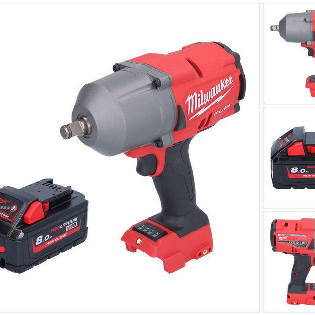 Clé à chocs sans fil Milwaukee M18 FHIWF12-801 18 V 1356 Nm 1/2" brushless + 1x batterie 8,0 Ah - sans chargeur