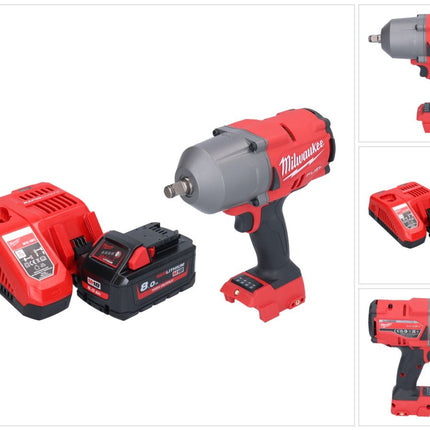 Milwaukee M18 FHIWF12-801 Akku Schlagschrauber 18 V 1356 Nm 1/2" Brushless + 1x Akku 8,0 Ah + Ladegerät