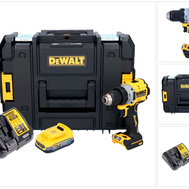 DeWalt DCD 800 E1T Akku Bohrschrauber 18 V 90 Nm Brushless + 1x Akku 1,7 Ah + Ladegerät + TSTAK