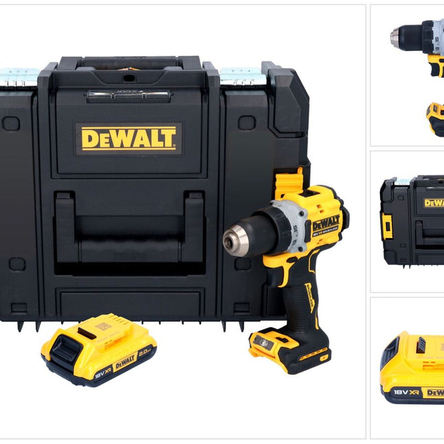 DeWalt DCD 800 NT Akku Bohrschrauber 18 V 90 Nm Brushless + 1x Akku 2,0 Ah + TSTAK - ohne Ladegerät