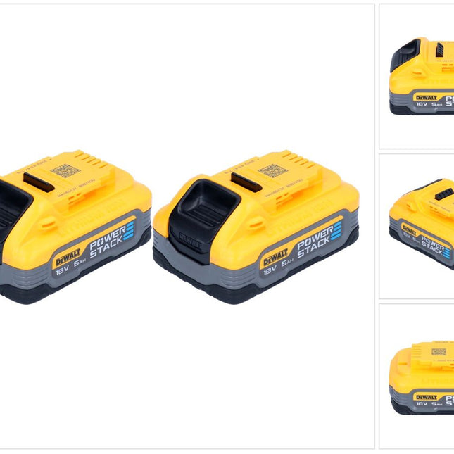 DeWalt Akku Set DCBP 518 H2 2x Powerstack Akku 18 V 5,0 Ah / 5000 mAh XR Li-Ion - mit Ladestandanzeige
