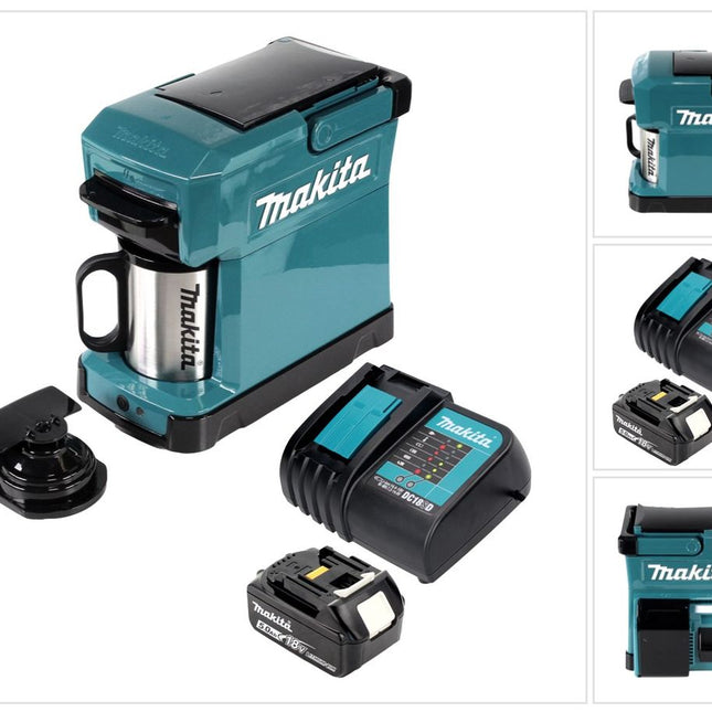 Makita DCM 501 RT coffee machine battery operated, portable + 1x 5.0 Ah battery & charger