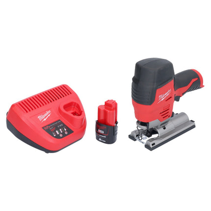 Seghetto alternativo a batteria Milwaukee M12 JS-201 12 V + 1x batteria ricaricabile 2,0 Ah + caricabatterie