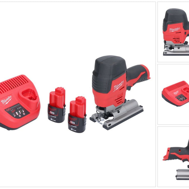 Milwaukee M12 JS-202 seghetto alternativo a batteria 12 V + 2x batteria ricaricabile 2,0 Ah + caricabatterie