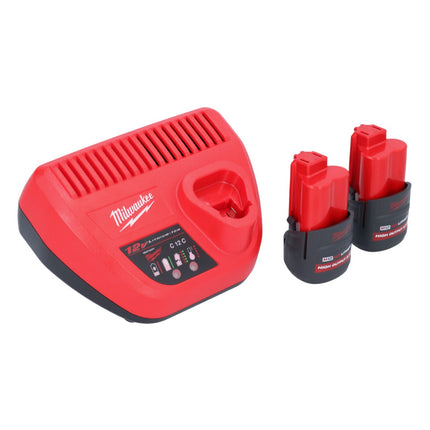 Seghetto alternativo a batteria Milwaukee M12 JS-252 12 V + 2x batteria ricaricabile 2,5 Ah + caricabatterie