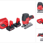 Milwaukee M12 JS-602 Akku Stichsäge 12 V + 2x Akku 6,0 Ah + Ladegerät