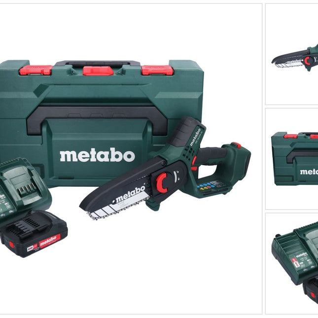 Metabo MS 18 LTX 15 sega da potatura a batteria 18 V 15 cm 5 m/s + 1x batteria ricaricabile 2,0 Ah + caricatore + metaBOX
