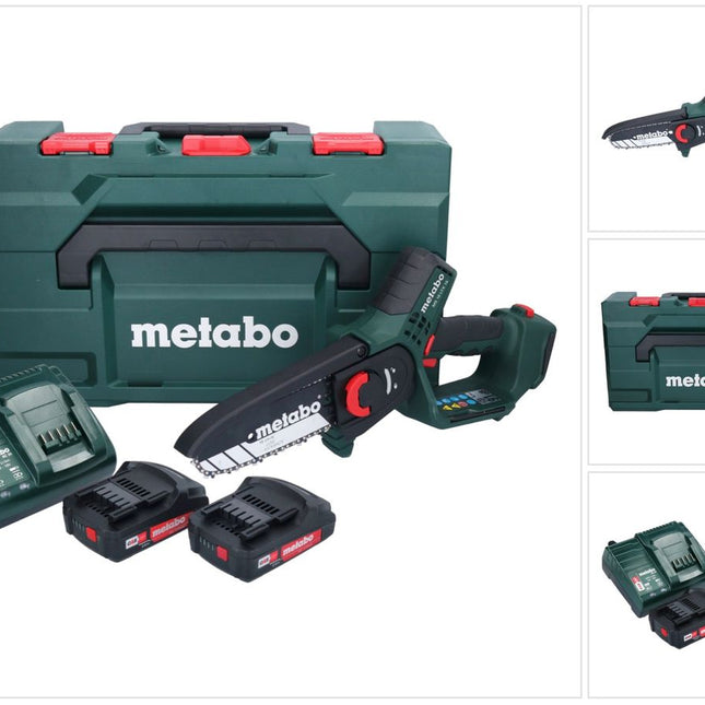 Metabo MS 18 LTX 15 cordless pruning saw 18 V 15 cm 5 m/s + 2x rechargeable battery 2.0 Ah + charger + metaBOX