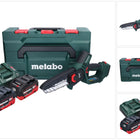 Metabo MS 18 LTX 15 podadora sin cable 18 V 15 cm 5 m/s + 2x batería recargable 5,5 Ah + cargador + metaBOX