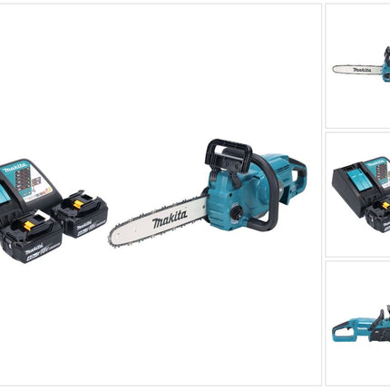 Makita DUC 357 RM2X2 Motosega a batteria 18 V 35 cm 7,7 m/s Brushless + 2x batteria 4,0 Ah + caricabatterie