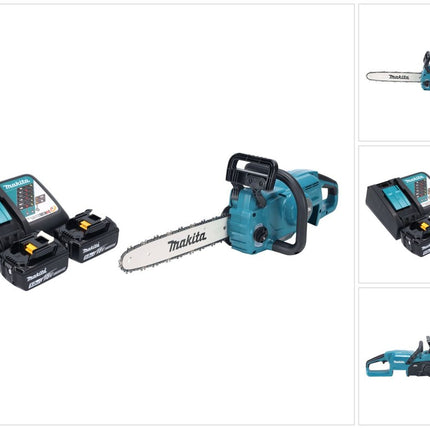 Makita DUC 357 RT2X2 Akku Kettensäge 18 V 35 cm 7,7 m/s Brushless + 2x Akku 5,0 Ah + Ladegerät