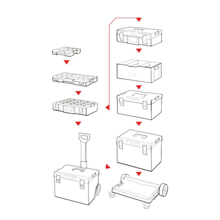 Qbrick System ONE 200 2.0 Expert empilable 585 x 385 x 190 mm 15,4 l IP66 avec 12 inlays et 3 parois de séparation