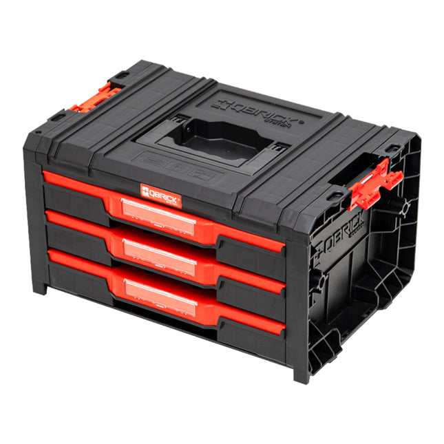 Qbrick System PRO Drawer 3 Toolbox 2.0 Basic apilable 450 x 310 x 244 mm 3x 4,5 l IP54 con tres cajones 9 bandejas