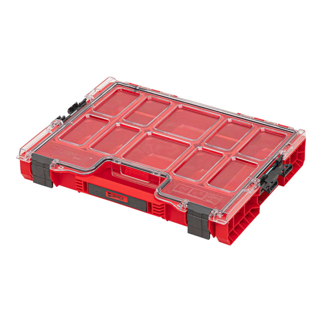 Qbrick System PRO Organizer 200 ROJO ULTRA HD apilable 452 x 296 x 79 mm 6 l IP54 con 8 embutidos