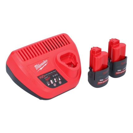Milwaukee M12 FHIR14LR-252 Llave de carraca de alta velocidad con batería 12 V 47 Nm 1/4" sin escobillas + 2 baterías de 2,5 Ah + cargador