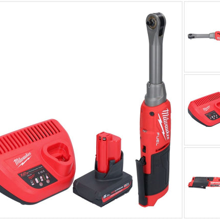 Milwaukee M12 FHIR14LR-501 Llave de carraca de alta velocidad con batería 12 V 47 Nm 1/4" sin escobillas + 1 batería 5,0 Ah + cargador