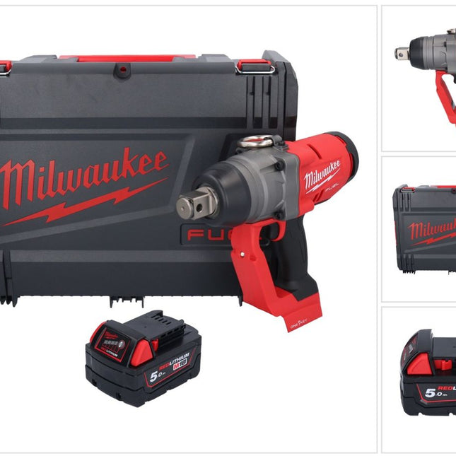 Clé à chocs sans fil Milwaukee M18 ONEFHIWF1-501X 18 V 2033 Nm 1″ brushless + 1x batterie 5,0 Ah + boîtier HD - sans chargeur