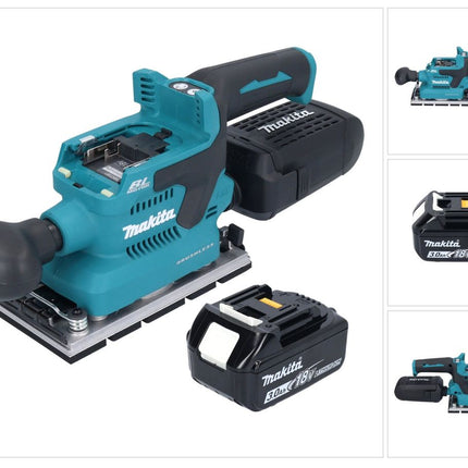 Makita DBO 381 F1U Akku Schwingschleifer 18 V 93 x 185 mm Brushless + 1x Akku 3,0 Ah - ohne Ladegerät