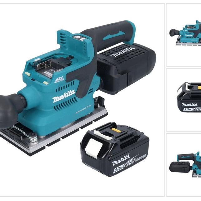 Makita DBO 381 F1U Akumulatorowa szlifierka oscylacyjna 18 V 93 x 185 mm bezszczotkowa + 1x akumulator 3,0 Ah - bez ładowarki