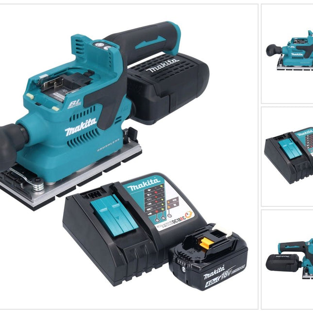 Makita DBO 381 RM1U Akumulatorowa szlifierka oscylacyjna 18 V 93 x 185 mm bezszczotkowa + 1x akumulator 4,0 Ah + ładowarka