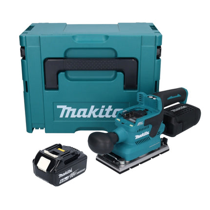 Lijadora vibratoria sin cable Makita DBO 381 G1JU 18 V 93 x 185 mm sin escobillas + 1x batería 6,0 Ah + Makpac - sin cargador