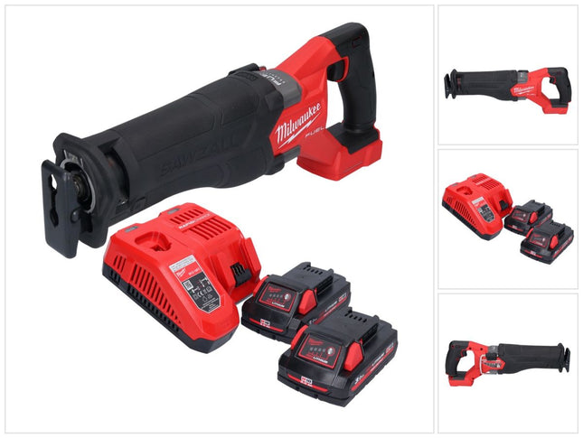 Milwaukee M18 FSZ-302 cordless reciprocating saw 18 V brushless + 2x 3.0 Ah battery + charger
