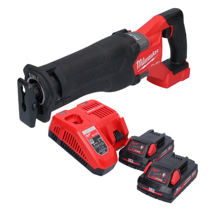 Milwaukee M18 FSZ-302 cordless reciprocating saw 18 V brushless + 2x 3.0 Ah battery + charger