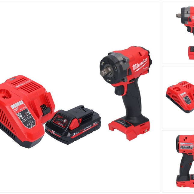 Avvitatore a impulsi a batteria Milwaukee M18 FIW2F12-301 18 V 339 Nm 1/2" brushless + 1x batteria ricaricabile 3,0 Ah + caricatore