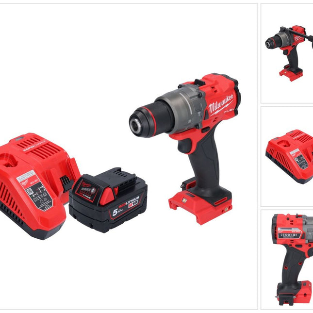 Milwaukee M18 FPD3-501 akumulatorowa wiertarko-wkrętarka udarowa 18 V 158 Nm bezszczotkowa + 1x akumulator 5,0 Ah + ładowarka