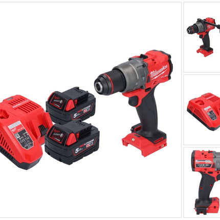 Milwaukee M18 FPD3-502 taladro de percusión sin cable 18 V 158 Nm sin escobillas + 2x batería recargable 5.0 Ah + cargador