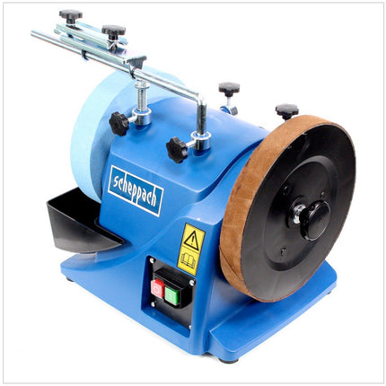 Scheppach Tiger 2000 S Nass Schleifmaschine / Schleifer 120 W + Winkellehre + Schleifvorrichtung ( 89490916 ) - Toolbrothers